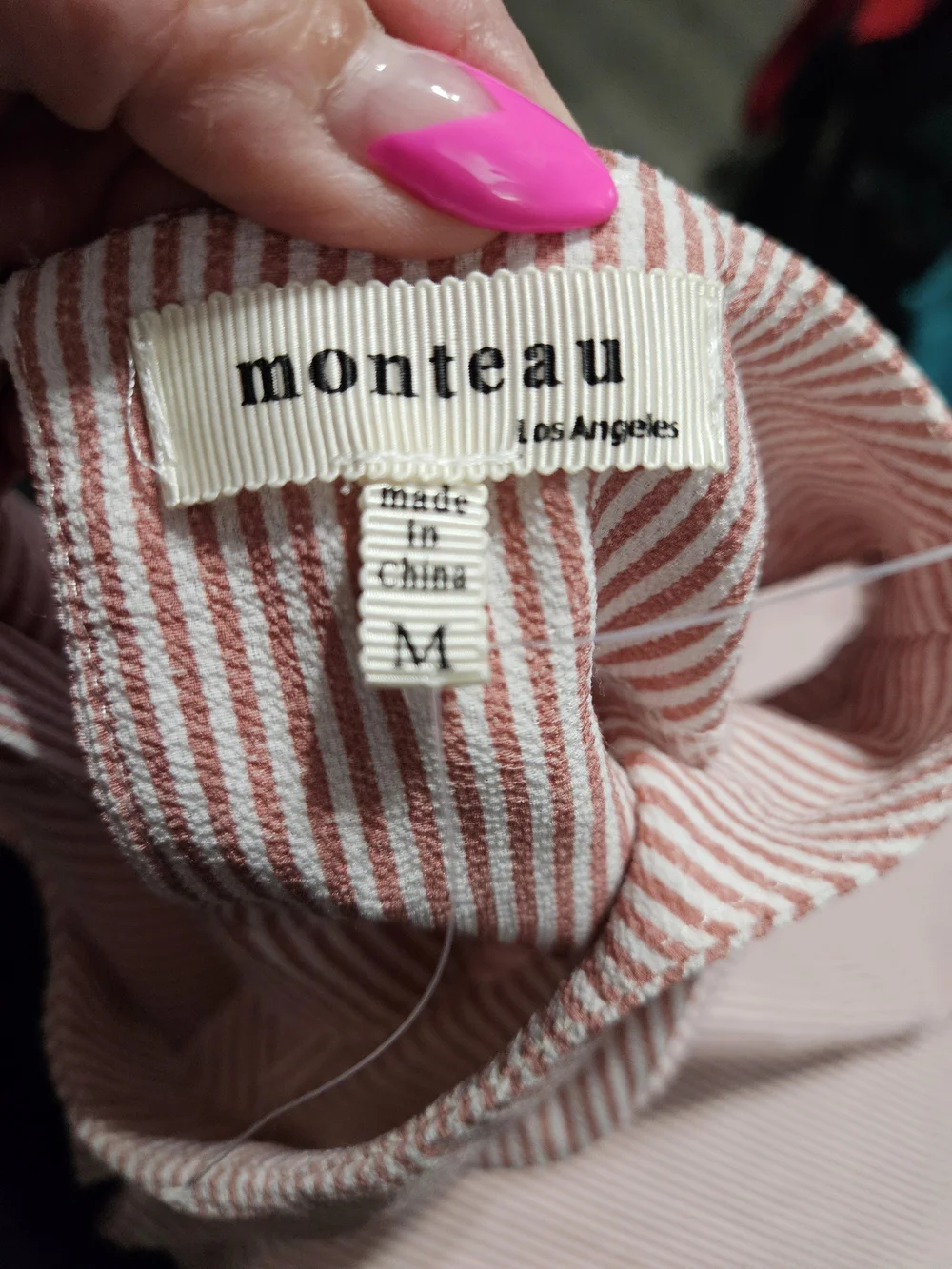 Ruffled Sleeve Pink Stripe Tank Top - Picture 4 of 5